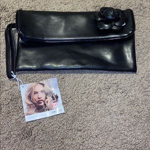 Amazing Kate Moss Black Wristlet w/ Flower NWT